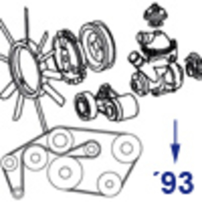 13, 20 Water pump, belt driven components