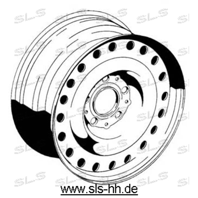 A1264000702 Wheel,steel, 6.5 x14 to 08.