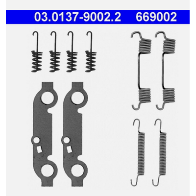 Mounting parts (ATE) for handbrake linings, rear