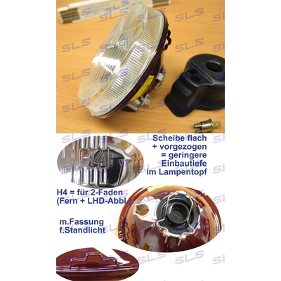 Scheinwerfer-Einsatz, Fern+Abbl.H4, Standl,BO