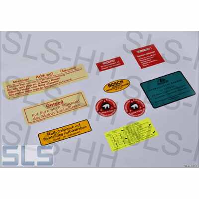 Set: 10 labels engine compartment