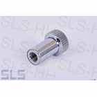 Chrome milled nut, long, e.g. Clock