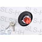 Fuel tank cap w.lock black plastic